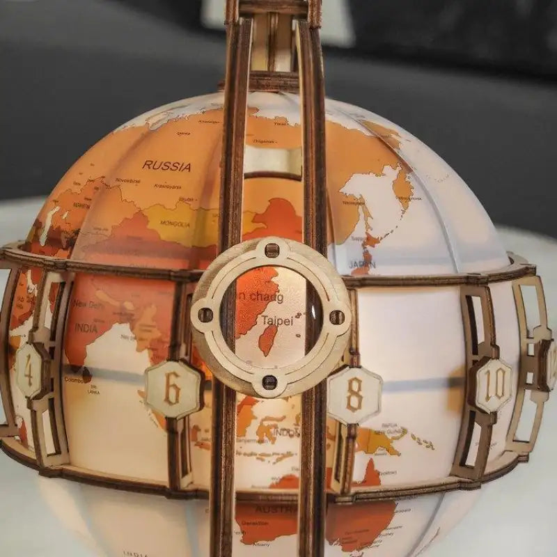Puzzle 3D Bois Globe Terrestre Lumineux