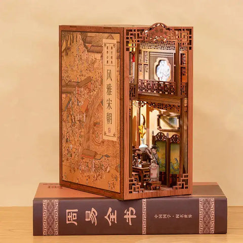 Elegante Rinconcito de Libros de la Dinastía Song