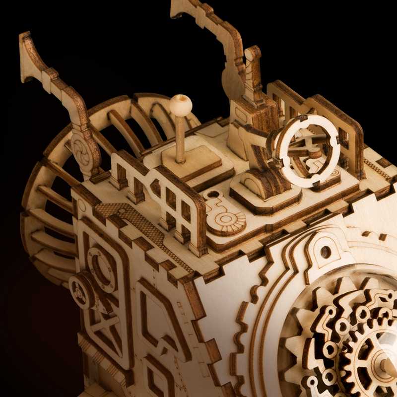 Puzzle 3D Bois Véhicule Spatial Boîte à Musique Mécanique