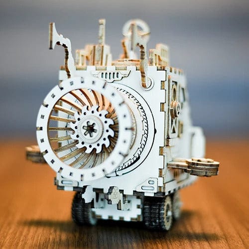 Puzzle 3D Bois Véhicule Spatial Boîte à Musique Mécanique