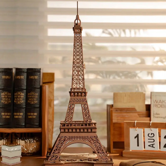 Puzzle 3D Bois Tour Eiffel Lumineuse