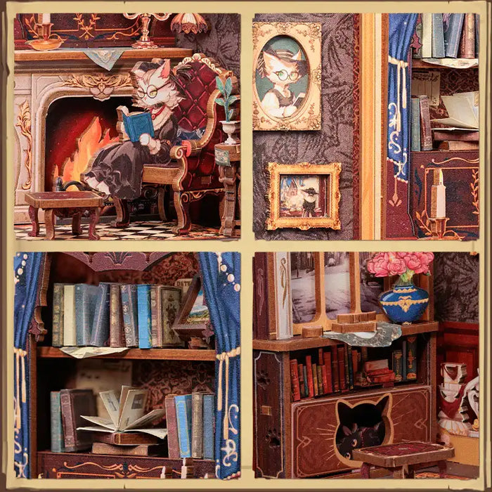 Book Nook Count Cat’s Study.