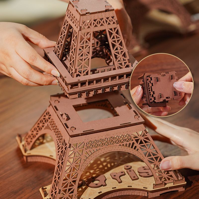 Puzzle 3D de Madera de la Torre Eiffel Lumineuse