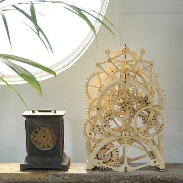 Hibou Horloge Maquette en Bois Kit de Construction de Puzzle Mécanique
