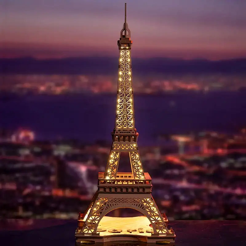Puzzle 3D Bois Tour Eiffel Lumineuse