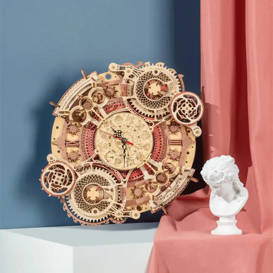 Puzzle 3D Bois Horloge Mécanique Du Zodiaque