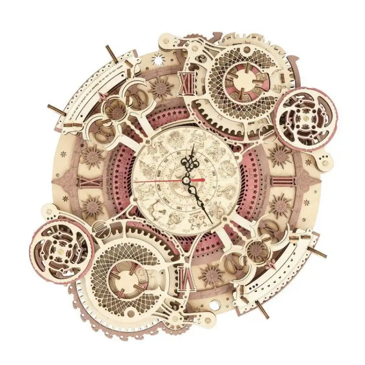 Puzzle 3D Bois Horloge Mécanique Du Zodiaque
